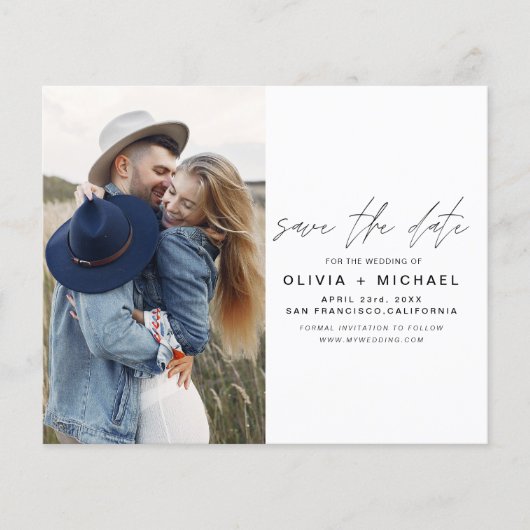 Budget legant Save the Date Photo Minimalist (Voorkant)