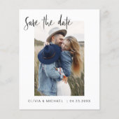 Budget legant Save the Date Photo Minimalist Flyer (Voorkant)