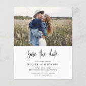 Budget legant Save the Date Photo Minimalist Flyer (Achterkant)