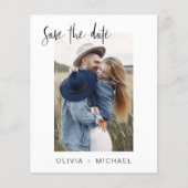 Budget legant Save the Date Photo Minimalist Flyer (Voorkant)
