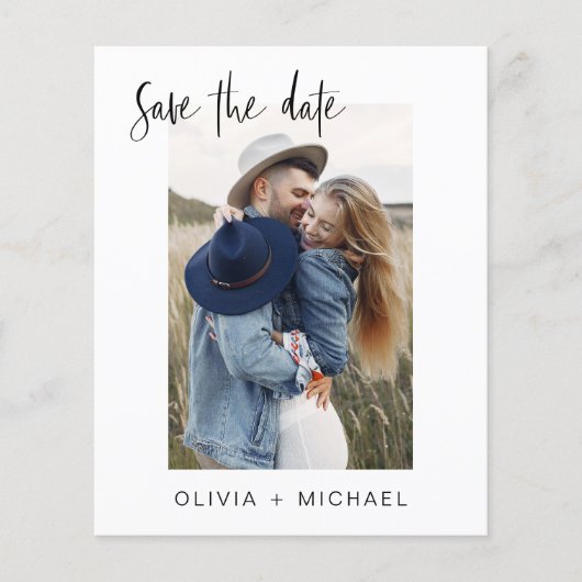 Budget legant Save the Date Photo Minimalist Flyer (Voorkant)