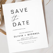 Budget legant Save the Date White Black Flyer
