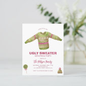 Budget Lelijke trui Kerstfeest uitnodiging (Staand voorkant)