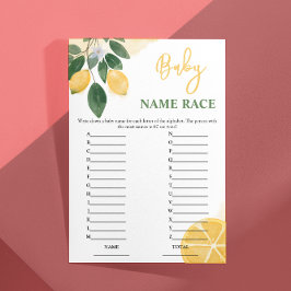 Budget Lemon Baby Naam Race Baby shower Spel