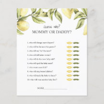BUDGET Lemon baby shower game gokken