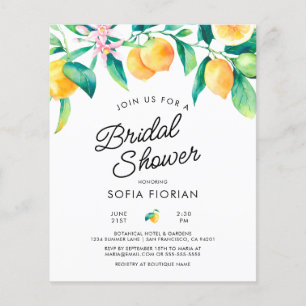 Budget Lemon Bruiloftsfeest Uitnodiging