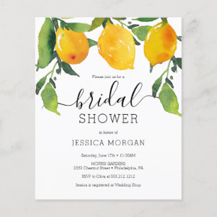 Budget Lemon Citrus Bridal Shower Flyer