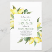 Budget Lemon Citrus Modern Baby Brunch Uitnodiging (Voorkant)