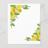 Budget Lemon Citrus Yellow Waterverf Wedding Flyer (Achterkant)