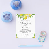 Budget Lemon Citrus Yellow Waterverf Wedding Flyer (Enkel)