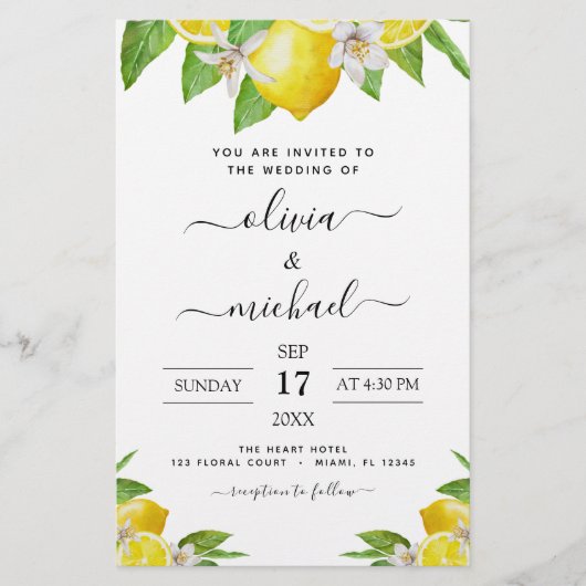Budget Lemon Citrus Yellow Wedding (Voorkant)