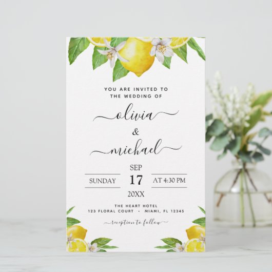 Budget Lemon Citrus Yellow Wedding (Staand voorkant)