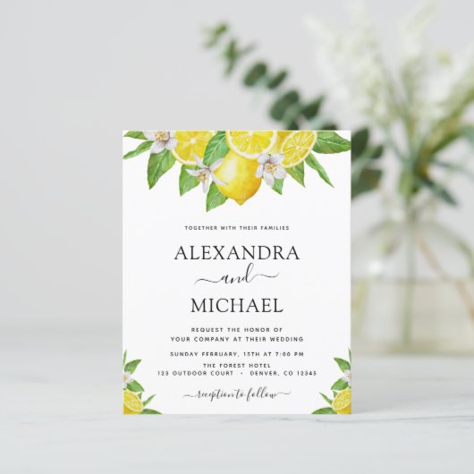 Budget Lemon Citrus Yellow Wedding (Staand voorkant)