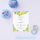 Budget Lemon Citrus Yellow Wedding Flyer (Enkel)