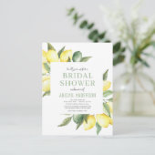 Budget Lemon Floral Bridal Shower Briefkaart (Staand voorkant)