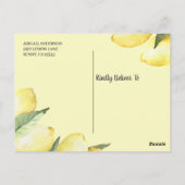 Budget Lemon Floral Bridal Shower Briefkaart (Achterkant)