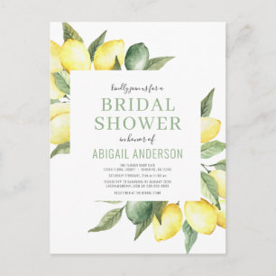 Budget Lemon Floral Bridal Shower Briefkaart
