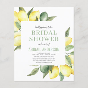 Budget Lemon Floral Bridal Shower Flyer
