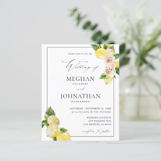 Budget Lemon Floral Wedding (Staand voorkant)