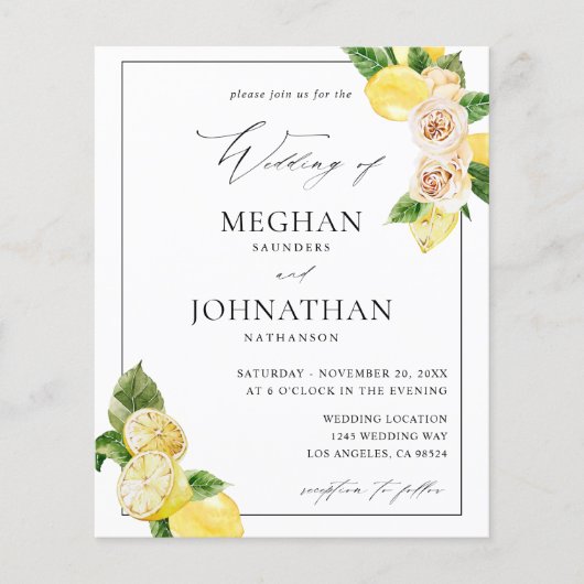 Budget Lemon Floral Wedding (Voorkant)