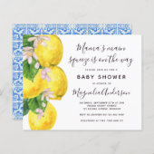 Budget Lemon Main Squeeze Baby shower Invitation (Voorkant / Achterkant)