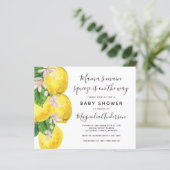 Budget Lemon Main Squeeze Baby shower Invitation (Staand voorkant)