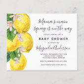 Budget Lemon Main Squeeze Baby shower Invitation (Voorkant)