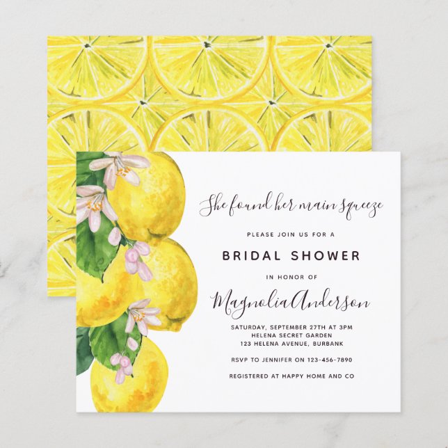 Budget Lemon Main Squeeze Bridal Shower (Voorkant / Achterkant)