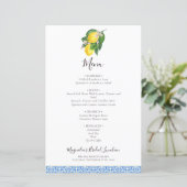 BUDGET Lemon Mediterranean Bridal Luncheon Menu (Staand voorkant)