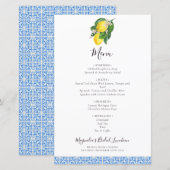 BUDGET Lemon Mediterranean Bridal Luncheon Menu (Voorkant / Achterkant)