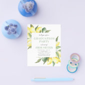 Budget Lemon Modern Afstudeerder Party 2023 Uitnod Flyer (Enkel)