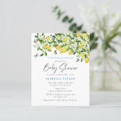 Budget Lemon Summer Baby shower Uitnodiging (Staand voorkant)