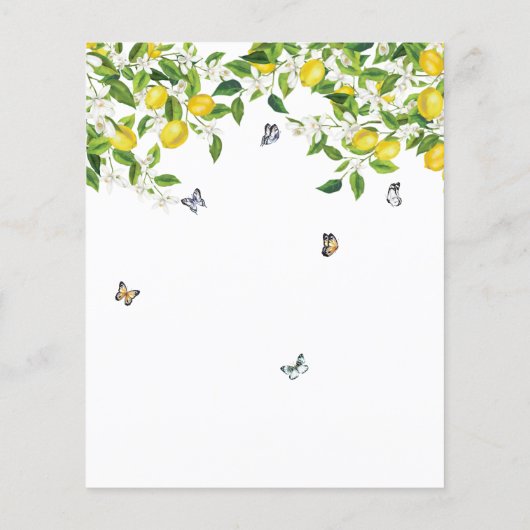 Budget Lemon Summer Baby shower Uitnodiging (Achterkant)