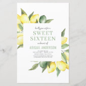 Budget Lemon Sweet Sixteen uitnodiging (Voorkant)
