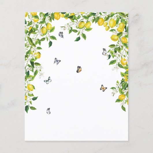 Budget Lemon Waterverf Baby shower Uitnodiging (Achterkant)