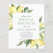 Budget Lemon Waterverf Bridal Brunch Uitnodiging Flyer (Voorkant)
