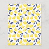Budget Lemon Waterverf Bridal Shower Uitnodiging Flyer (Achterkant)