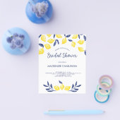 Budget Lemon Waterverf Bridal Shower Uitnodiging Flyer (Enkel)