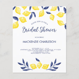 Budget Lemon Waterverf Bridal Shower Uitnodiging Flyer