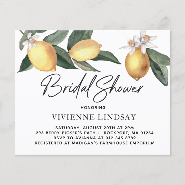 Budget Lemons Greenery Bridal Shower (Voorkant)