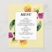 Budget Lente Bloemen Geel Trouwmenu (Voorkant)