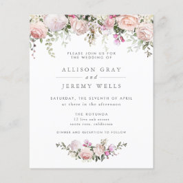 Budget Lente Bloemige Trouw Uitnodiging Flyer