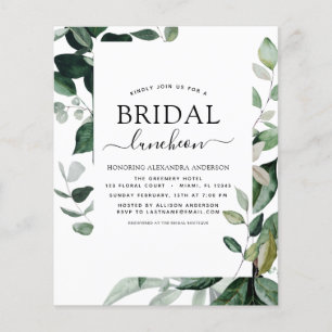 Budget Lente Bruiloft Luncheon Groene Decoratie Flyer