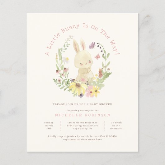 Budget lente krans klein konijntje meisje Baby sho (Voorkant)