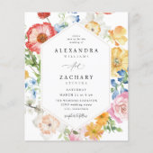 Budget Lente Multi Color Florals Bruiloft Flyer (Voorkant)