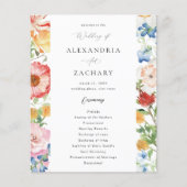 Budget Lente Multi Color Florals Trouwceremonie Flyer (Voorkant)
