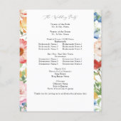 Budget lente MultiFloral bruiloft ceremonie progra (Achterkant)