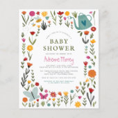 Budget Lente Vlinder Bloementuin Baby Shower (Voorkant)