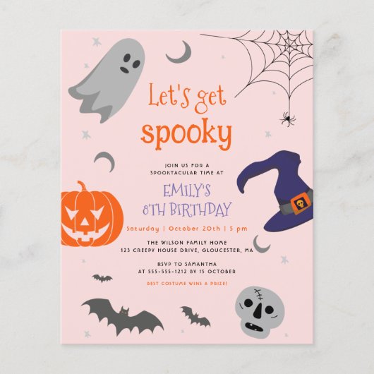 Budget Let's Get Spooky Halloween Cute Verjaardag (Voorkant)