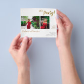 Budget Let's Party - Goud 2 Foto Afstudeerfeest Flyer (Hand)